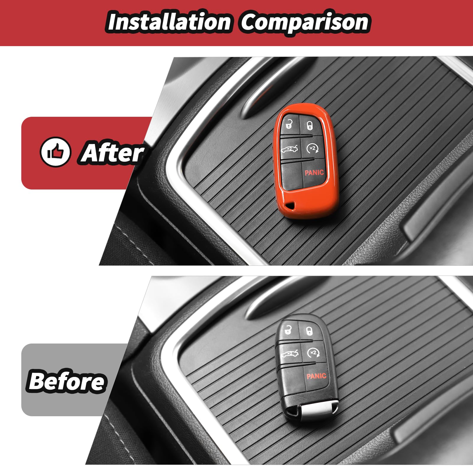Amazon.com: JeCar Orange Key Fob Cover Fit for 2015+ Dodge